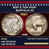 1937-s Buffalo Nickel TOP POP! 5c ms68 SEGS