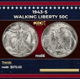1943-s Walking Liberty Half Dollar 50c Grades ms66