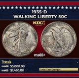 1935-d Walking Liberty Half Dollar 50c ms65+ SEGS