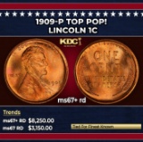 1909-p Lincoln Cent TOP POP! 1c ms67+ rd SEGS