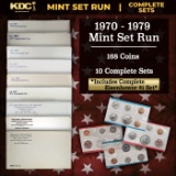1970-1979 Mint Set Run 168 Coins 10 Complete Sets Complete Ike $1 Set