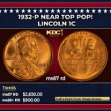 1932-p Lincoln Cent Near Top Pop! 1c ms67 rd SEGS