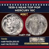 1939-s Mercury Dime Near Top Pop 10c ms67+ FSB SEGS