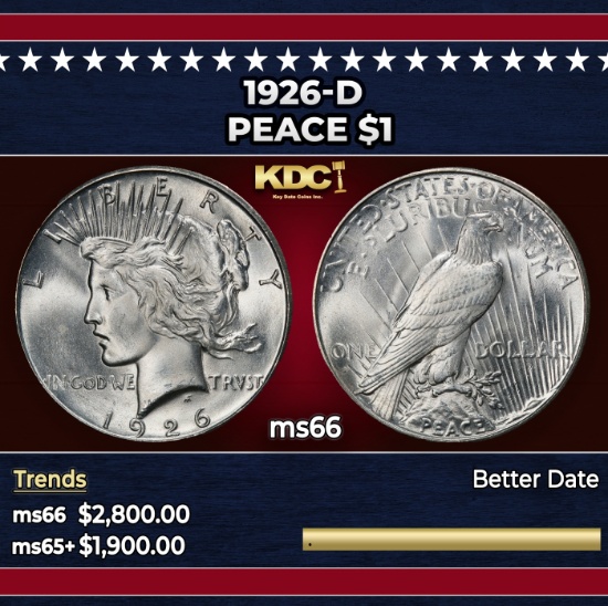 1926-d Peace Dollar $1 ms66 SEGS
