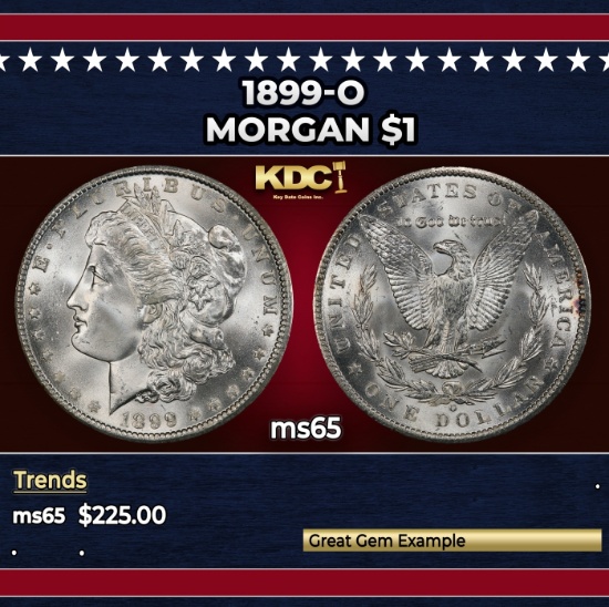 1899-o Morgan Dollar $1 Grades ms65