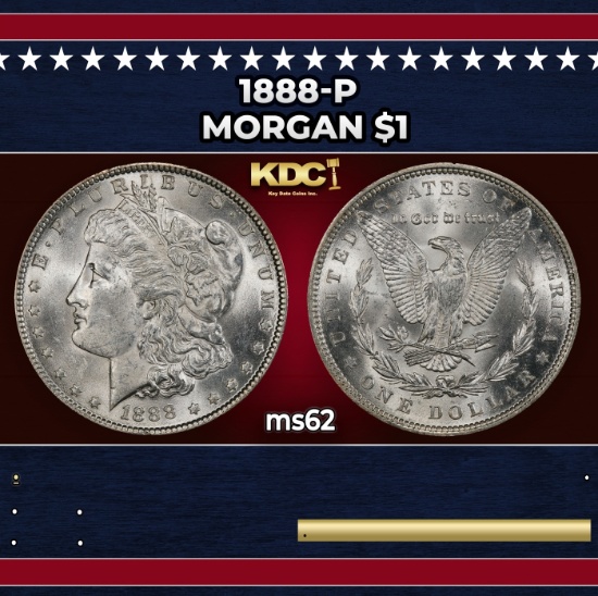 1888-p Morgan Dollar $1 Grades ms62