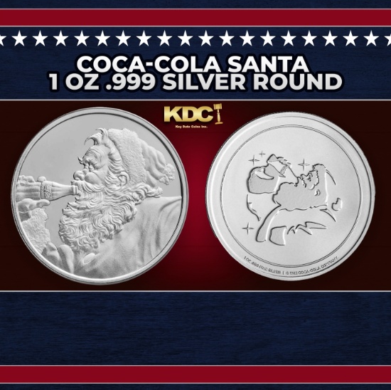 Coca-Cola Santa 1 oz .999 Silver Round Round