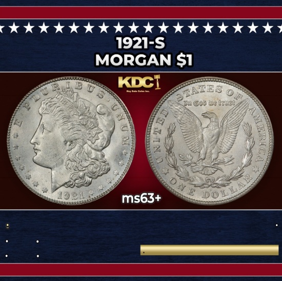 1921-s Morgan Dollar $1 Grades ms63+