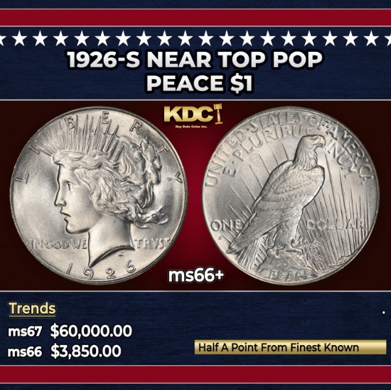 1926-s Peace Dollar Near Top Pop $1 ms66+ SEGS