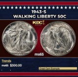 1943-s Walking Liberty Half Dollar 50c Grades ms65