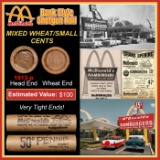 Lincoln Wheat Cent 1c Mixed Roll Orig Brandt McDonalds Wrapper, 1913-p end, Wheat other end