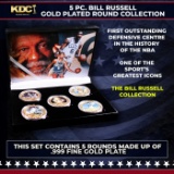 5 Coin Bill Russell Gold Plated Round Collection