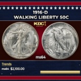 1916-d Walking Liberty Half Dollar 50c ms64 SEGS