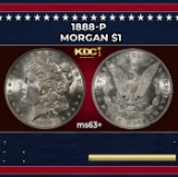 1888-p Morgan Dollar $1 Grades ms63+