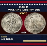 1946-p Walking Liberty Half Dollar 50c Grades ms66