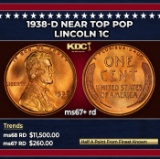 1938-d Lincoln Cent Near Top Pop 1c ms67+ rd SEGS
