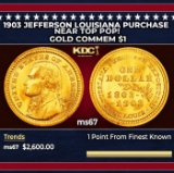 1903 Jefferson Louisiana Purchase Gold Commem Dollar Near Top Pop! 1 ms67 SEGS