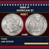 1886-p Morgan Dollar $1 Grades ms66