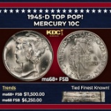 1945-d Mercury Dime TOP POP! 10c ms68+ FSB SEGS