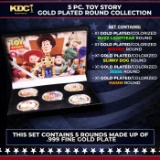 5 Coin Disney Pixar Toy Story Gold Plated Round Collection