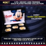 5 Coin Disney Mickey and Friends Gold Plated Round Collection A