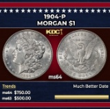 1904-p Morgan Dollar $1 Grades ms64