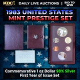1983 United States Mint Prestige Proof Set 6 Coins First Year Of Issue W/ Box & COA