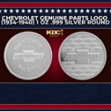 Chevrolet Genuine Parts Logo (1934-1940) 1 oz .999 Silver Round Round