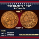 1909 Indian Cent Near Top Pop! 1c ms66+ rd SEGS