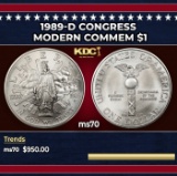 1989-d Congress Modern Commem Dollar $1 ms70 SEGS