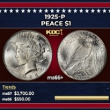 1925-p Peace Dollar $1 ms66+ SEGS