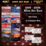 1999-2009 Mint Set Run - 256 Coins, 11 Complete Sets Complete 50 State Quarters & Territories Run