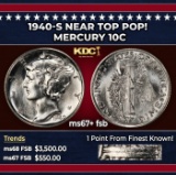 1940-s Mercury Dime Near Top Pop! 10c ms67+ fsb SEGS
