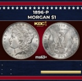 1896-p Morgan Dollar $1 Grades ms63+