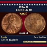 1924-d Lincoln Cent 1c ms64 rd SEGS