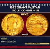 1922 Grant w/Star Gold Commem Dollar 1 ms67 SEGS