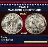 1946-p Walking Liberty Half Dollar 50c Grades ms66