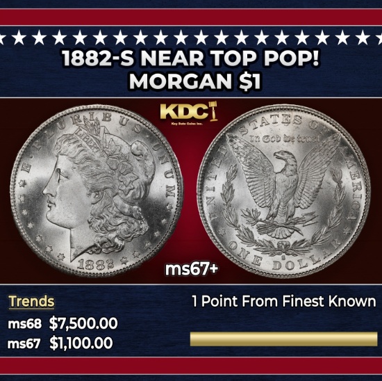 1882-s Morgan Dollar Near Top Pop! $1 ms67+ SEGS