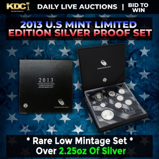 RARE 2013 United States Mint Limited Edition Silver Proof Set 8 coins, Over 2.25oz Of Silver low min