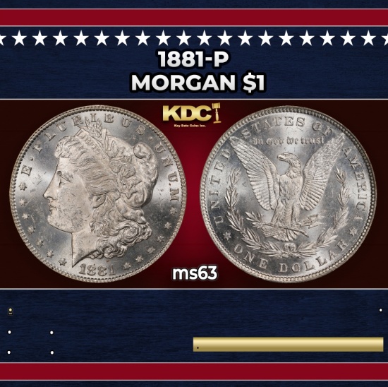 1881-p Morgan Dollar $1 Grades ms63