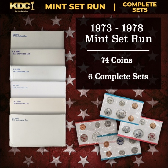 1973-1978 Mint Set Run 74 Coins 6 Complete Sets Complete IKE Set