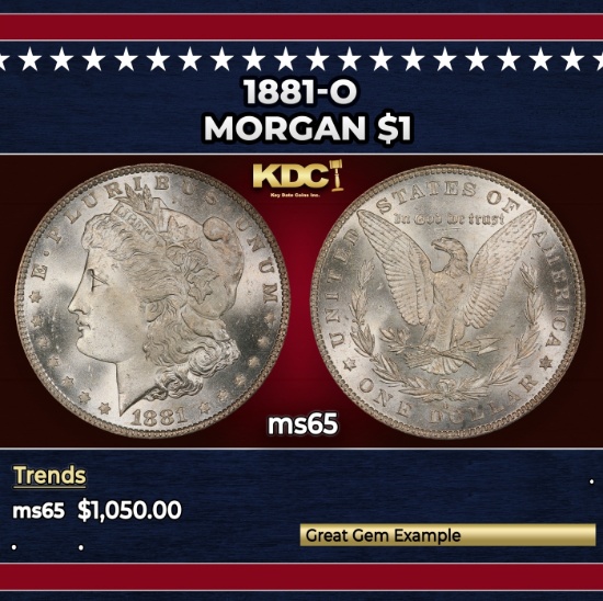 1881-o Morgan Dollar $1 ms65 SEGS