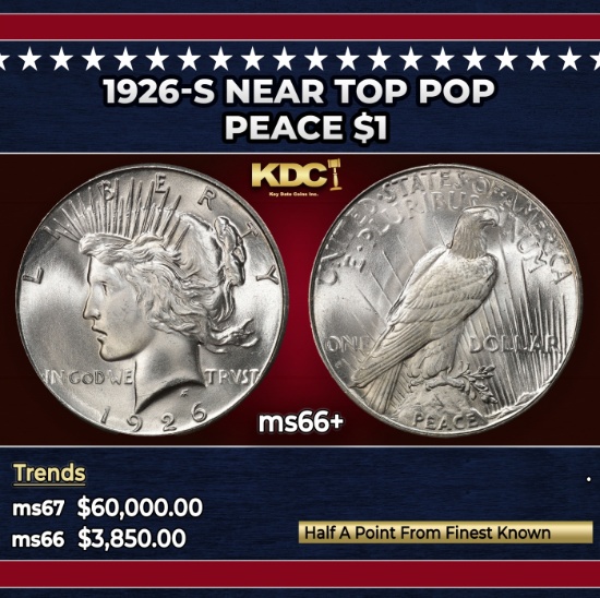 1926-s Peace Dollar Near Top Pop $1 ms66+ SEGS
