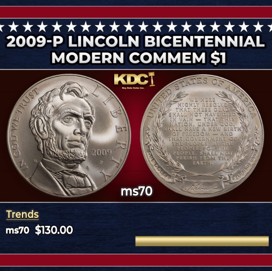 2009-P Lincoln Bicentennial Modern Commem Dollar $1 ms70 SEGS