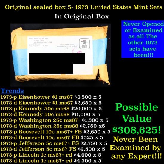 Original sealed box 5- 1973 United States Mint Sets