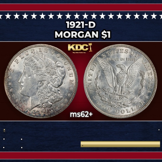 1921-d Morgan Dollar $1 Grades ms62+