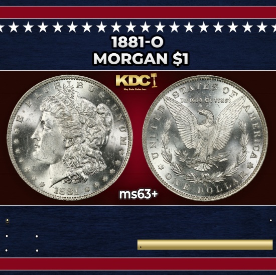 1881-o Morgan Dollar $1 Grades ms63+