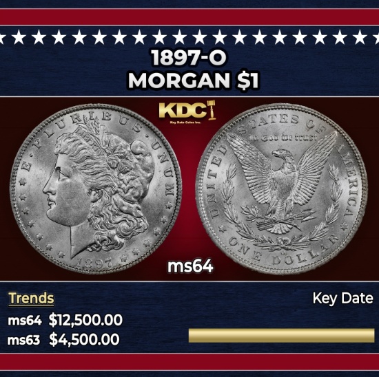 1897-o Morgan Dollar $1 ms64 USCG