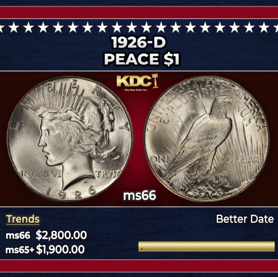 1926-d Peace Dollar $1 ms66 SEGS