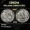 1943-s Walking Liberty Half Dollar 50c Grades GEM+ Unc
